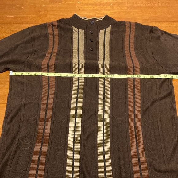 Steve Harvey Celebrity Edition Mens Size 2XTL Brown Grandpa Core Sweater Stripes - Picture 10 of 12